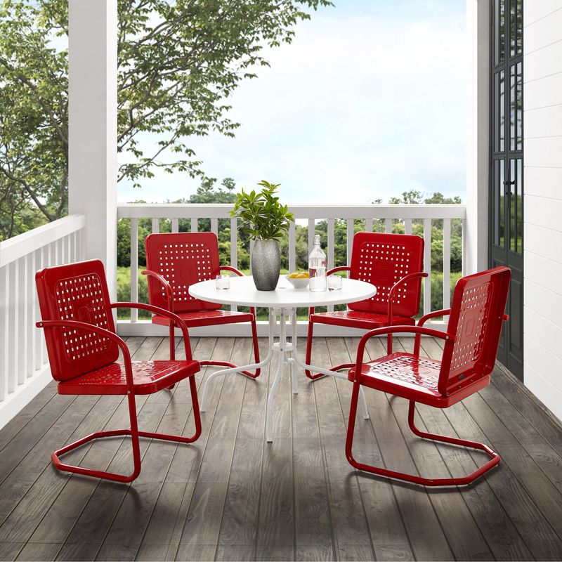 Bates Steel Outdoor 5-piece Dining Set - White