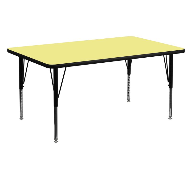 Height-adjustable Rectangular Thermal Laminate Activity Table - Primary Red