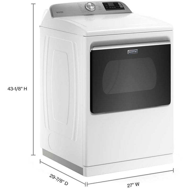 Angle Zoom. Maytag - 7.4 Cu. Ft. Smart Electric Dryer with Steam and Extra Power Button - White