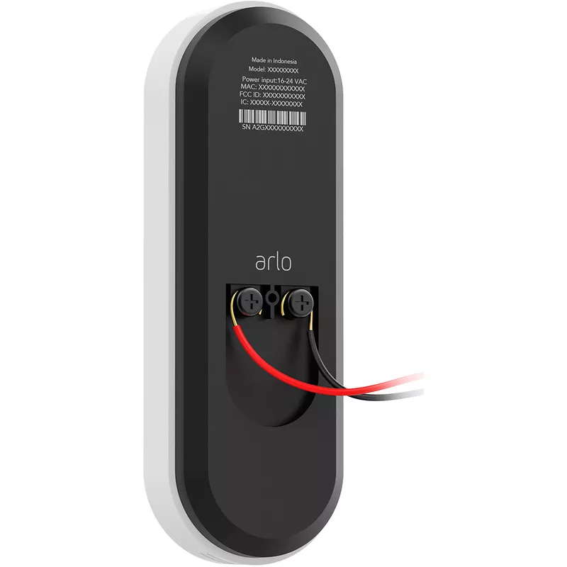 Arlo - Essential Wi-Fi Smart Video Doorbell  - Wired - Black
