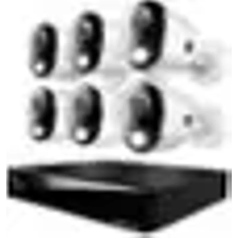 Night Owl - 12 Channel 6 Camera Wired 4K 2TB DVR Security System - White