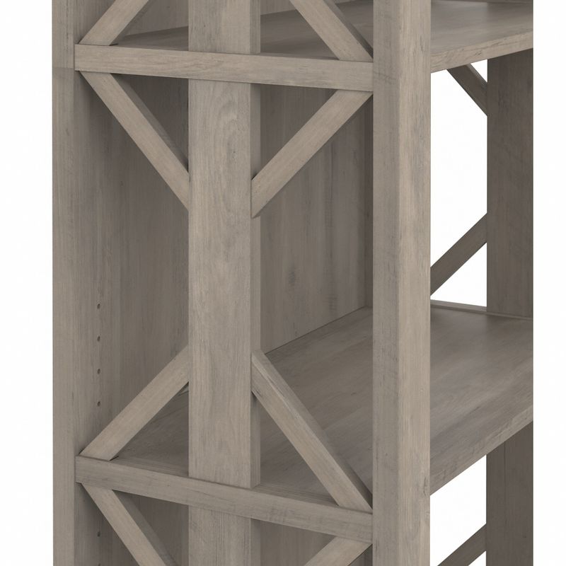 Homestead 4 Shelf Farmhouse Bookcase by Bush Furniture - Driftwood Gray