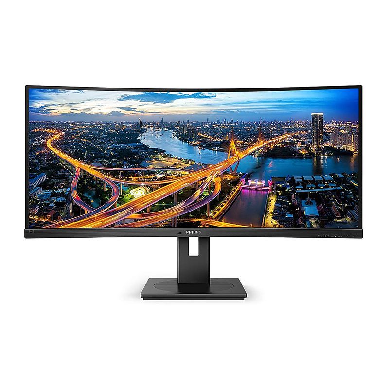 Front Zoom. Philips - B-Line 346B1C 34" LCD Curved UltraWide Adaptive Sync WLED LCD Monitor (DisplayPort, USB, HDMI) - Textured Black