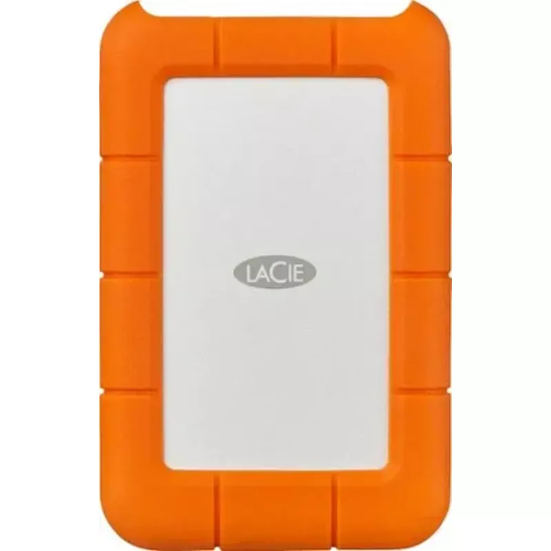 LaCie - Rugged 1TB External USB-C, USB 3.1 Gen 1 Portable Hard Drive - Orange/Silver