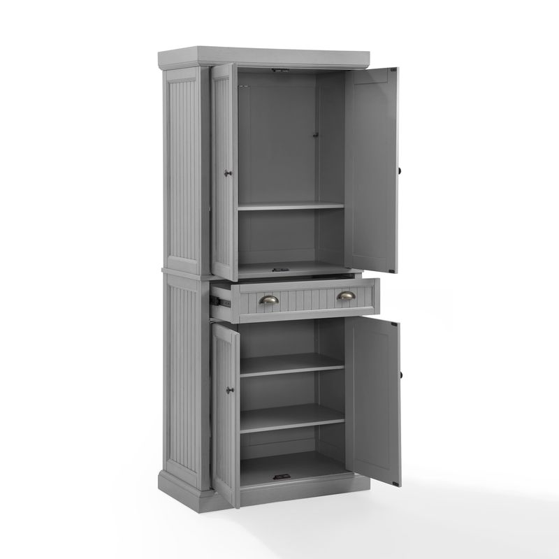 Crosley Seaside Grey Freestanding Kitchen Pantry Cupboard - 30 "W x16 "D x 72 "H - Gray