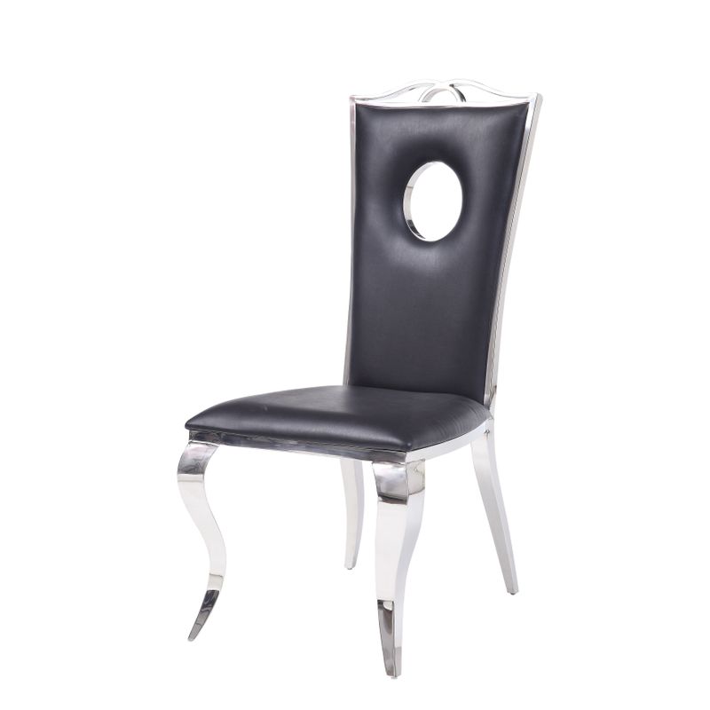 ACME Cyrene Side Chair (Set of 2) in PU and Stainless Steel