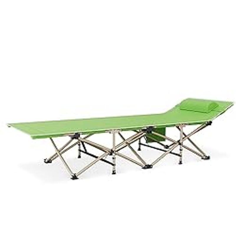 MoNiBloom Folding Camping Cots for Adults, Heavy Duty Portable Sleeping Bed Cot with Pillow and Carry Bag for Camp Office Use Outdoor...