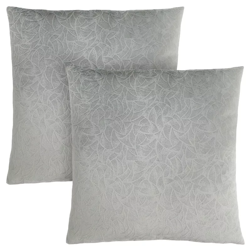 Pillows/ Set Of 2/ 18 X 18 Square/ Insert Included/ decorative Throw/ Accent/ Sofa/ Couch/ Bedroom/ Polyester/ Hypoallergenic/ Grey/ Modern
