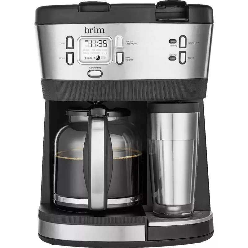 Brim - Triple Brew 12-Cup Coffee Maker - Stainless Steel/Black