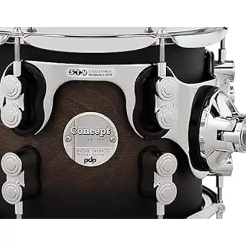 Pacific Drums & Percussion PDP Concept Maple 4-Piece Fusion, Charcoal Burst Drum Set Shell Pack (PDCM20FNSCB)