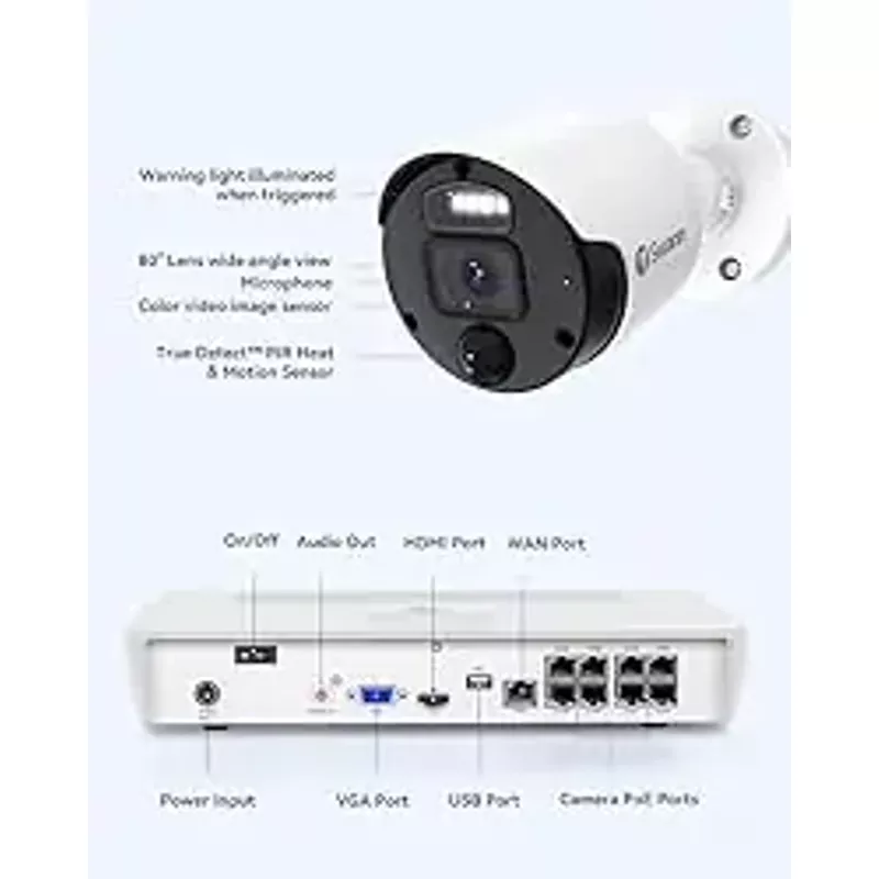 SWANN Master 4K 8 Channel Home Security Camera System, 1TB NVR, 4 PoE IP Cameras Outdoor, 8MP Wired Surveillance CCTV, Heat Motion Vehicle Detection, LED Light, 24/7 Recording Security Camera, 87680W4