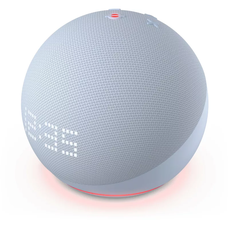 Amazon - Echo Dot with Clock (5th Gen, 2022 Release) Smart Speaker with Alexa - Cloud Blue