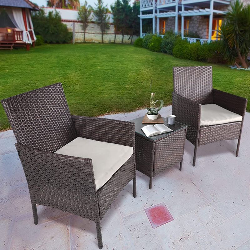 Pheap Outdoor 3-piece Cushioned Wicker Bistro Set by Havenside Home - Crimson