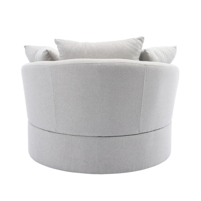 Modern Linen Swivel Accent Chair Bucket Chair - Beige