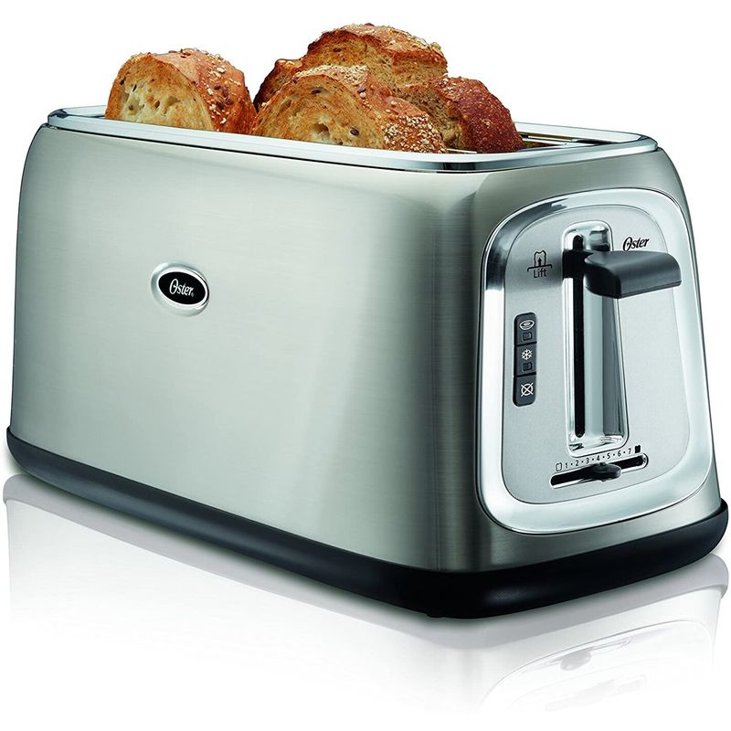 Oster 4 Slice Stainless Steel Toaster with Extra Long, Wider Slots - Stainless Steel