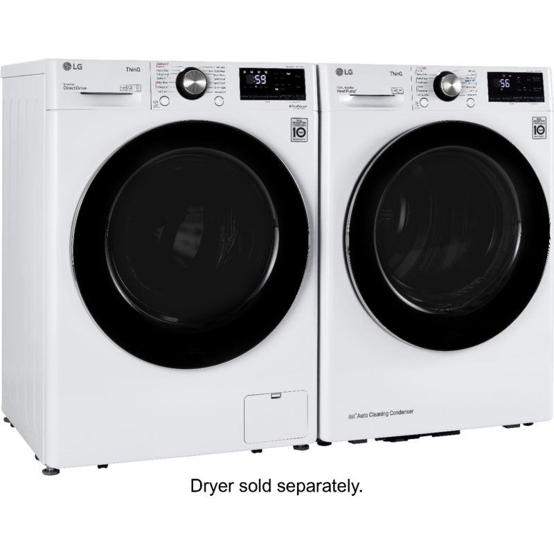 Alt View Zoom 22. LG - 2.4 Cu. Ft. High-Efficiency Stackable Smart Front Load Washer with Steam and Built-In Intelligence - White
