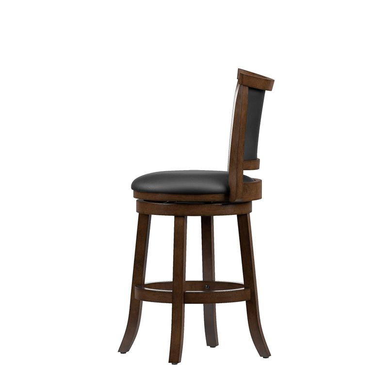Woodgrove Bonded Leather Brown Wood Barstool (Set of 2) - Bar height