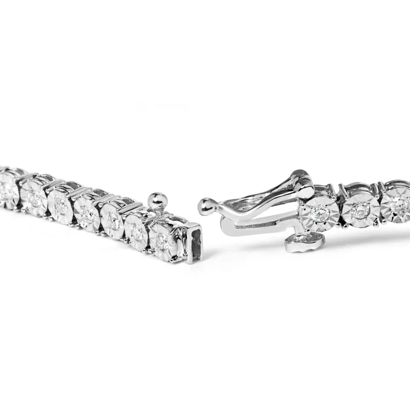 .925 Sterling Silver 1cttw Rose Cut Diamond Miracle Tennis Bracelet (I-J Color, I3 Clarity) - Choice of Metal Color and Length