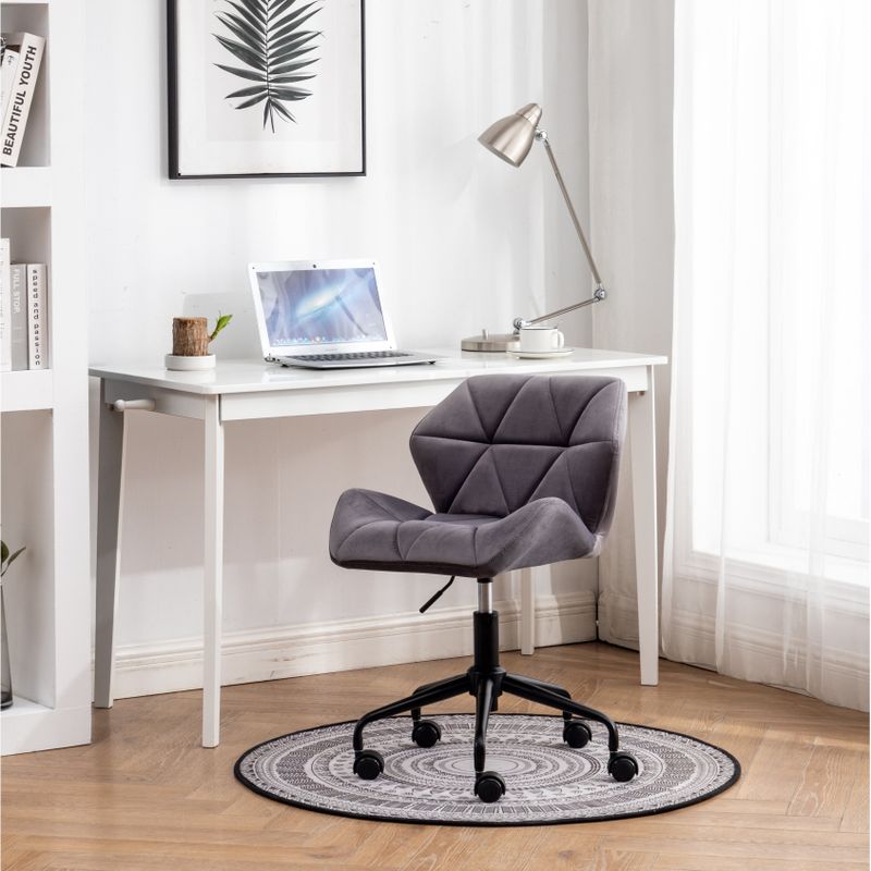Rent to own Roundhill Furniture Eldon Diamond Tufted Adjustable Swivel Office Chair Grey