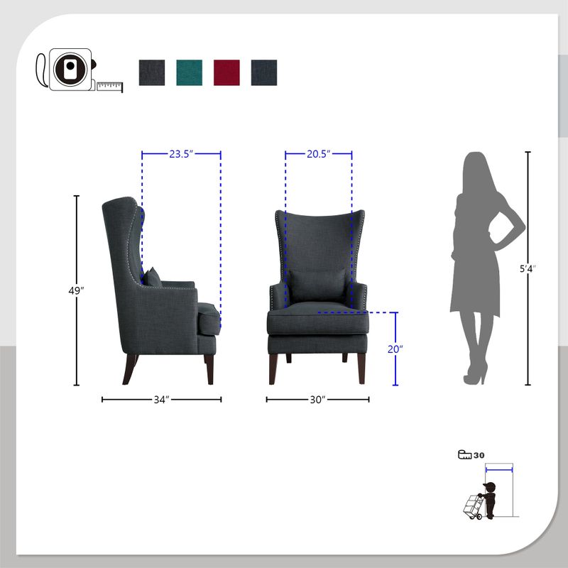 Prado Fabric Accent Chair - Red