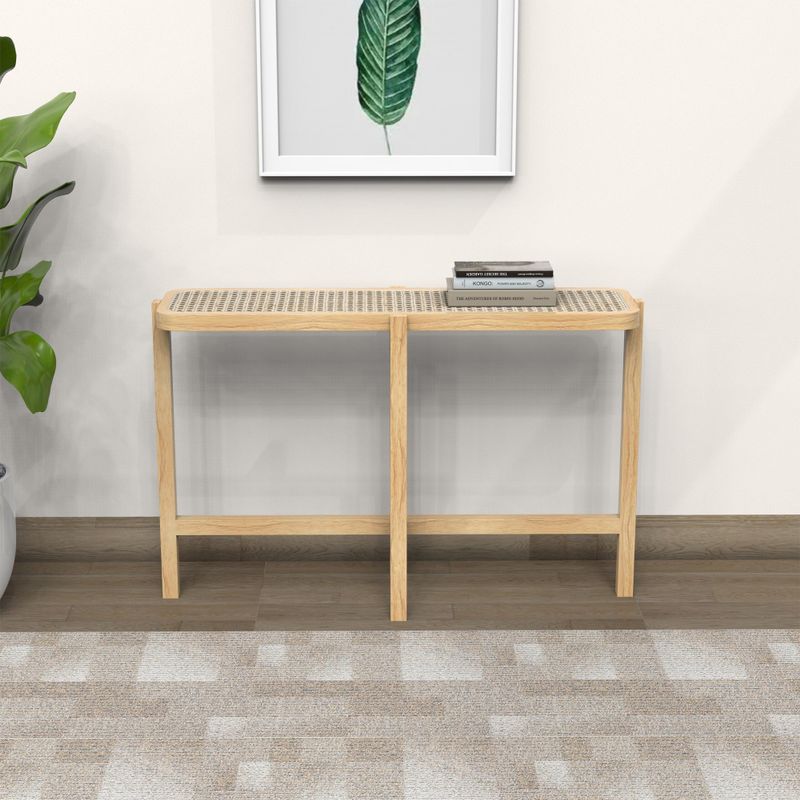 Marsie Wood and Rattan 48-inch Console Table - Natural