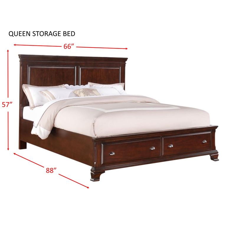 Picket House Furnishings Brinley Cherry Queen Storage 4PC Bedroom Set - Cherry Queen 4PC Set