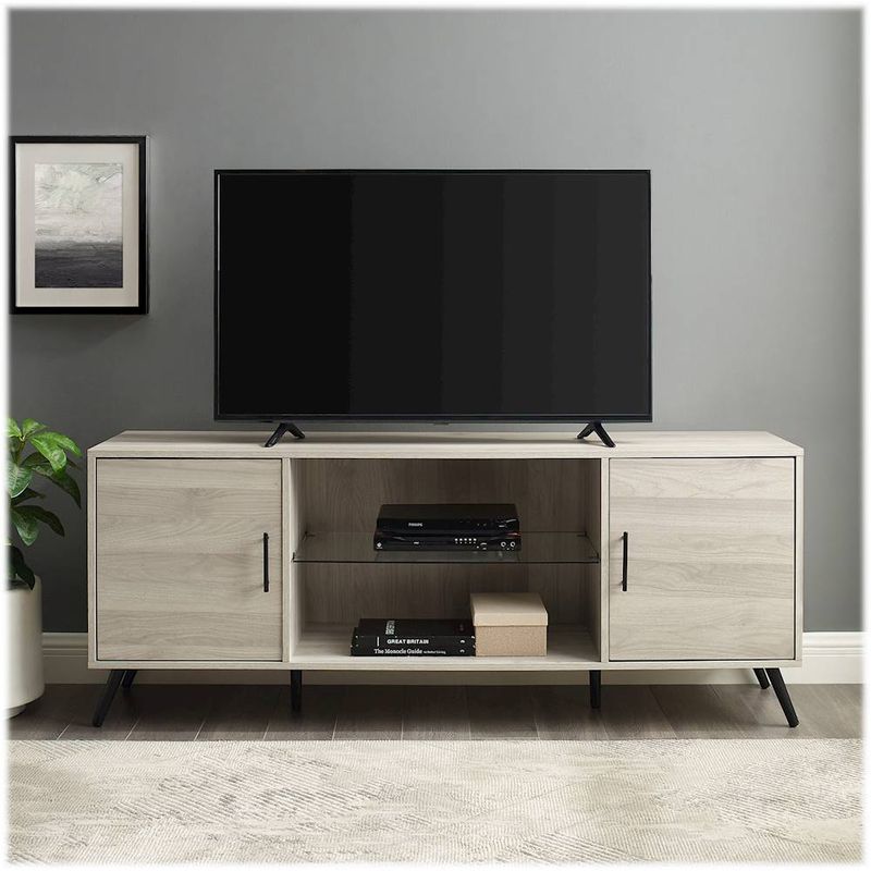 Alt View Zoom 12. Walker Edison - Mid Century Modern TV Stand Cabinet for Most TVs Up to 65" - Birch
