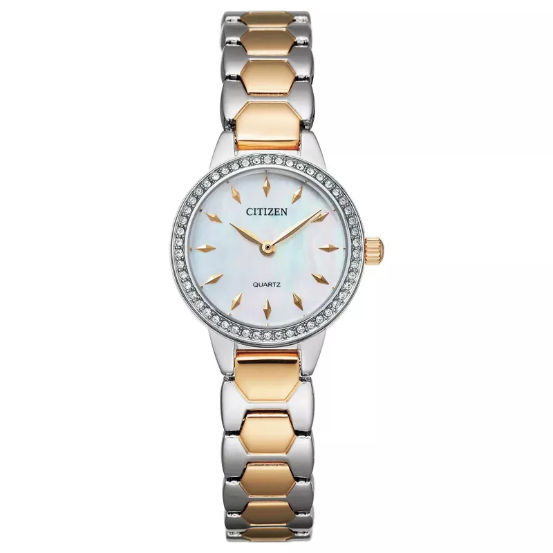 Citizen - Ladies Quartz Two-Tone Crystal Watch Mother-of-Pearl Dial