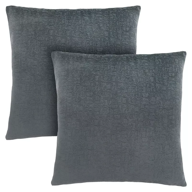 Pillows/ Set Of 2/ 18 X 18 Square/ Insert Included/ decorative Throw/ Accent/ Sofa/ Couch/ Bedroom/ Polyester/ Hypoallergenic/ Grey/ Modern