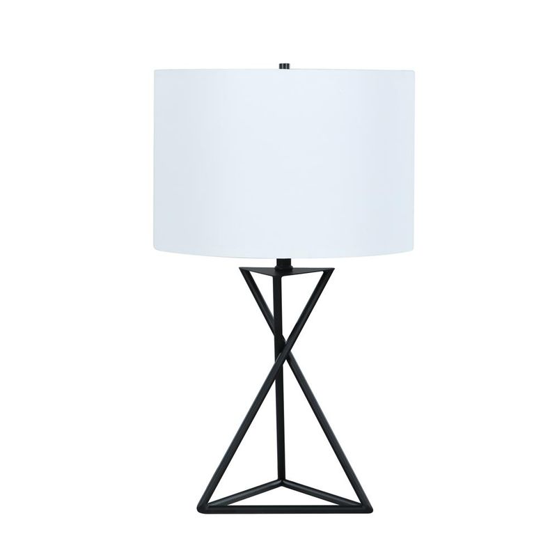 Drum Table Lamp White and Black