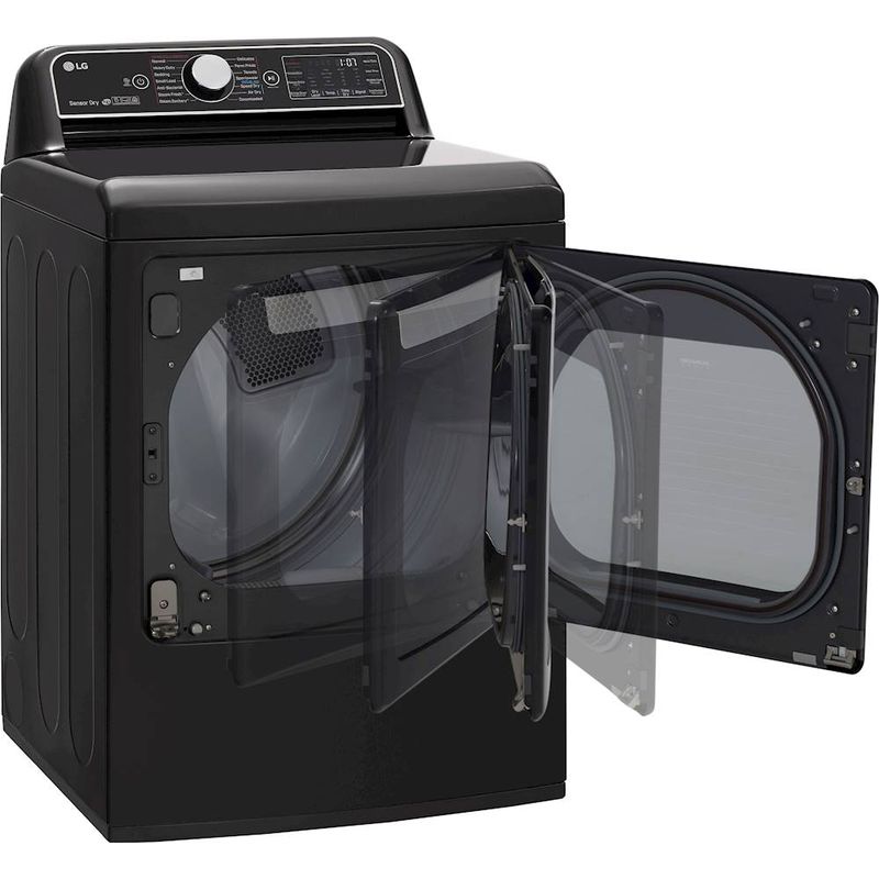 Alt View Zoom 15. LG - 7.3 Cu. Ft. Smart Gas Dryer with Steam and Sensor Dry - Black steel