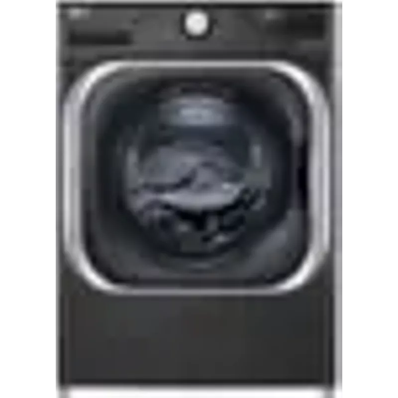 LG - 5.2 Cu. Ft. High-Efficiency Stackable Smart Front Load Washer with Steam and TurboWash - Black Steel