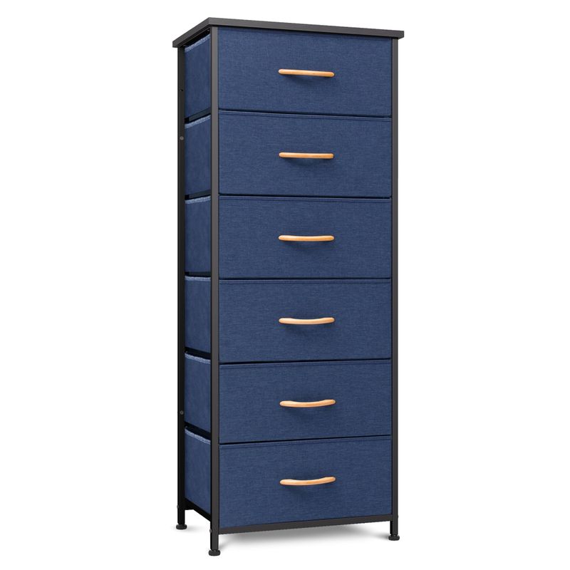VredHom 6 Drawers Vertical Dresser Storage Tower - Blue - 6-drawer