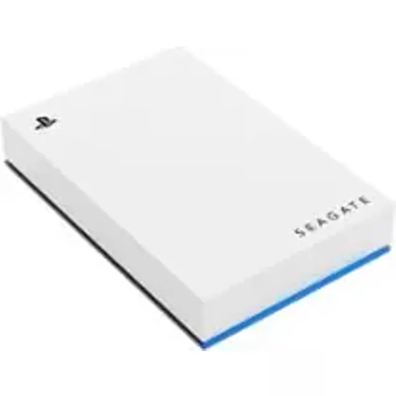 Seagate - Game Drive for PlayStation Consoles 5TB External USB 3.2 Gen 1 Portable Hard Drive with Blue LED Lighting - White