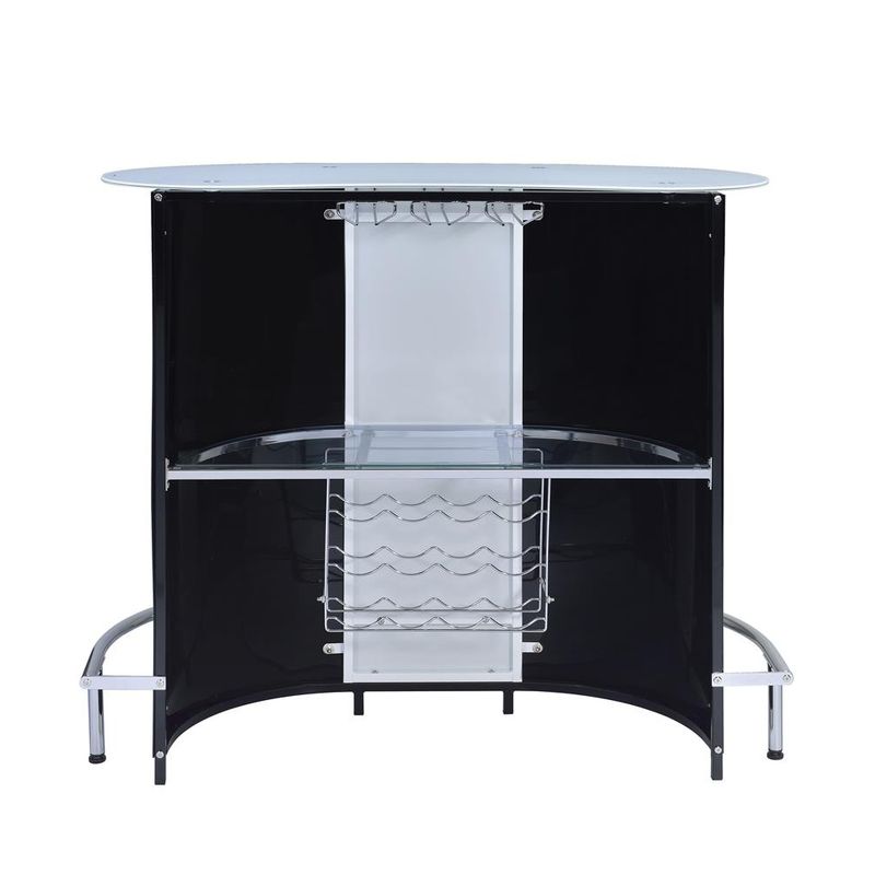 1-shelf Bar Unit Glossy Black and White