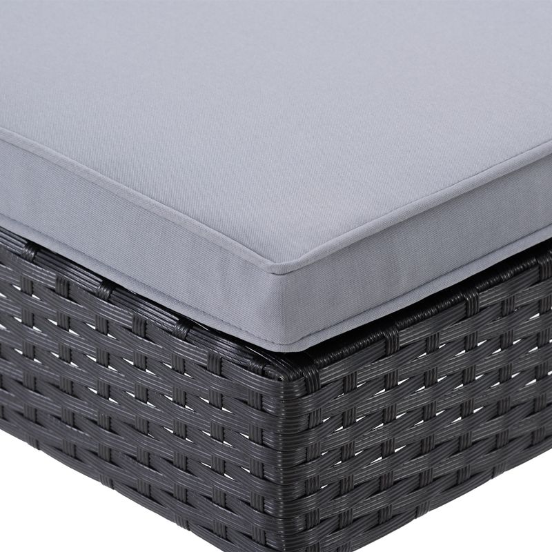 CorLiving Parksville Black Patio Bar Set - Ash Grey Cushions 3pc - Grey - 3-Piece Sets