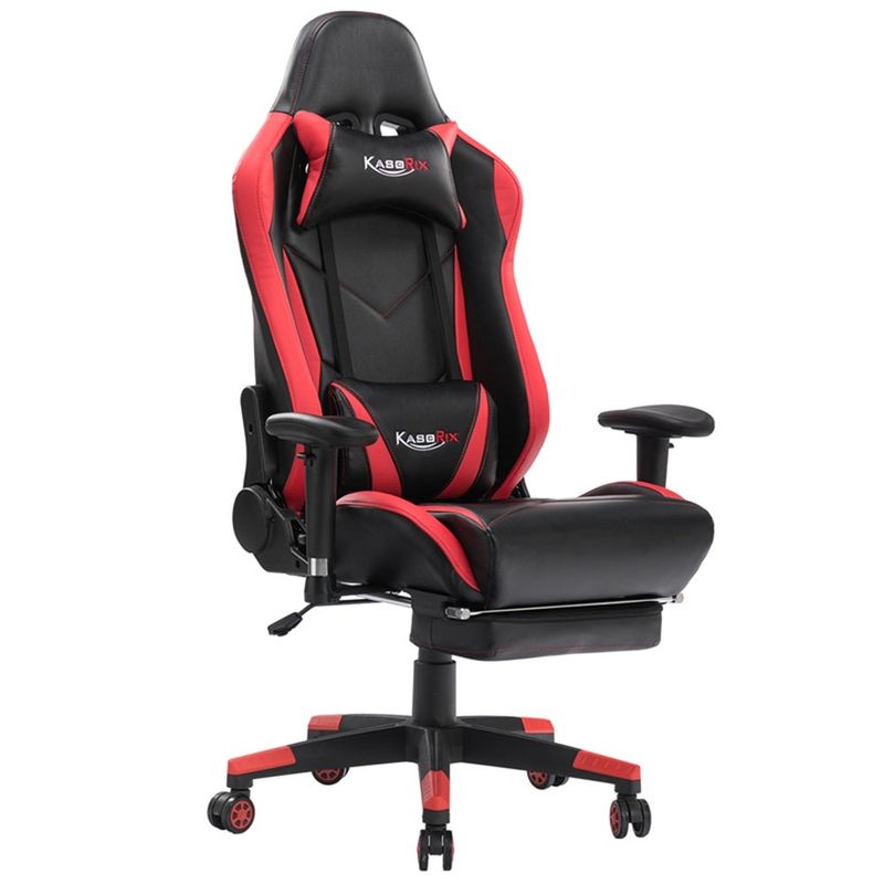 TiramisuBest Gaming Chair Reclining Racing Chair w/Lumbar Support - Black