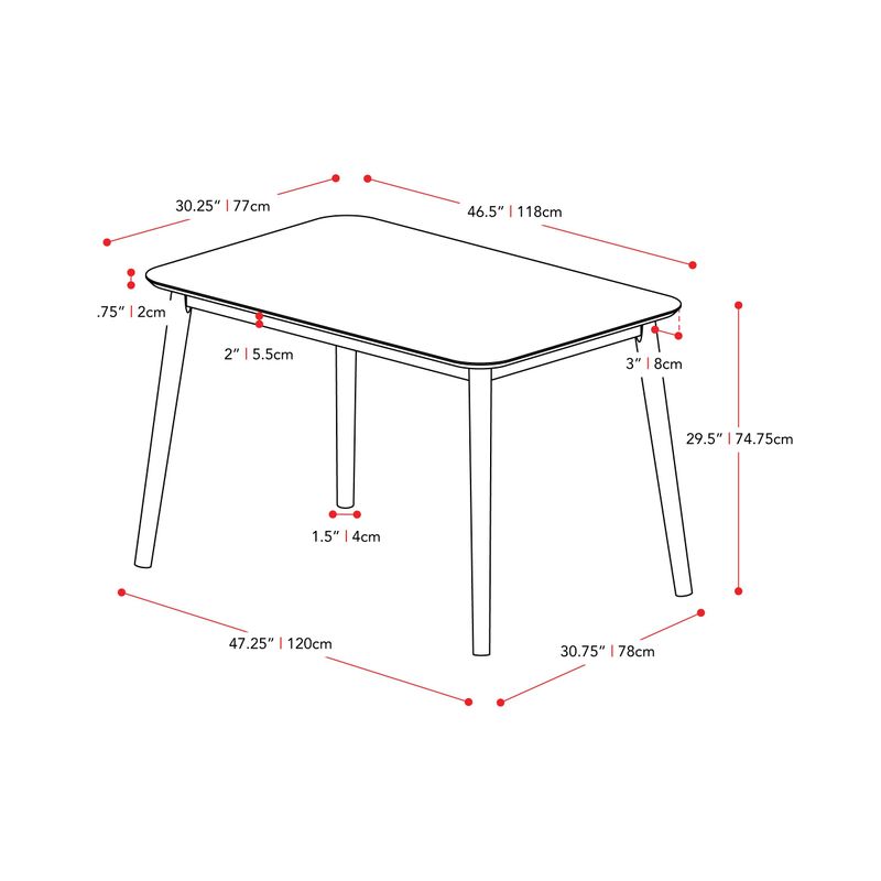 CorLiving Alpine Two Tone Dining Table - Grey