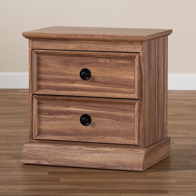 Baxton Studio Contemporary 2-drawer Oak-finished Wood Nightstand