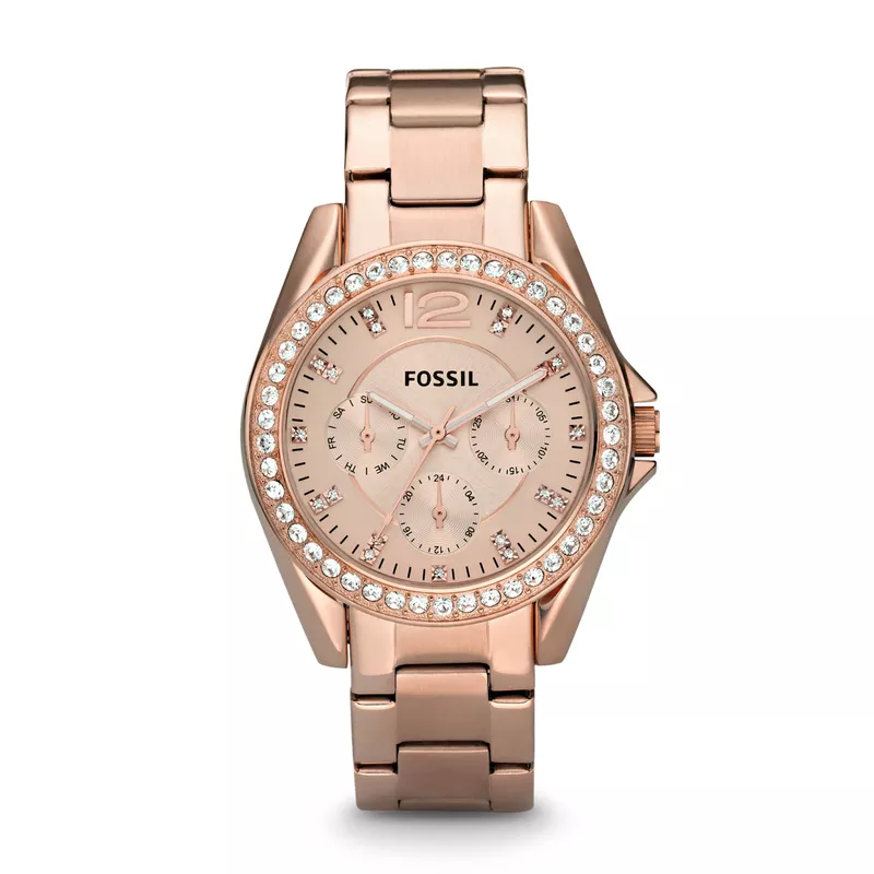 Fossil - Ladies Riley Multifunction Rose-Tone Watch Rose Dial