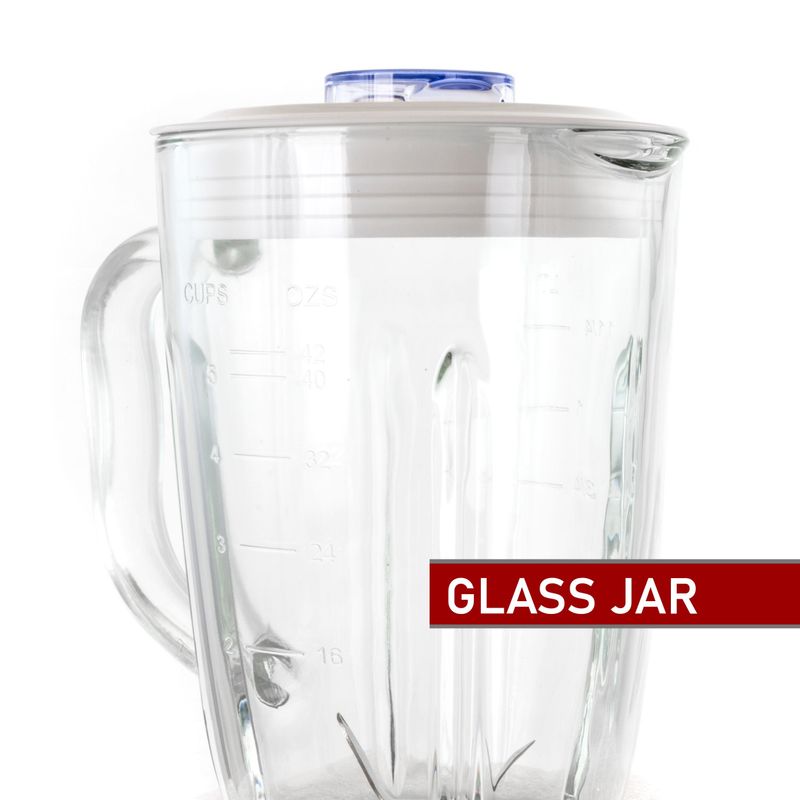 Better Chef 10-Speed 350 Watt 42 Ounce Glass Jar Blender in White - White