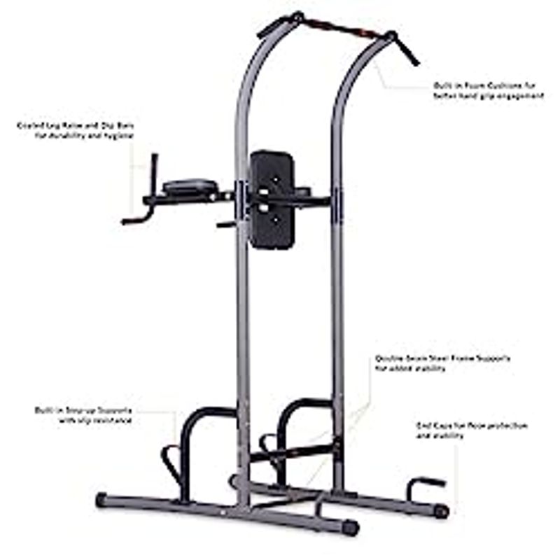 Body Champ Multi-Function Pull Up Bar, Exercise Equipment, Home Gym Power Tower, Power Station for Pull Ups, Push Ups, Vertical Knee and...