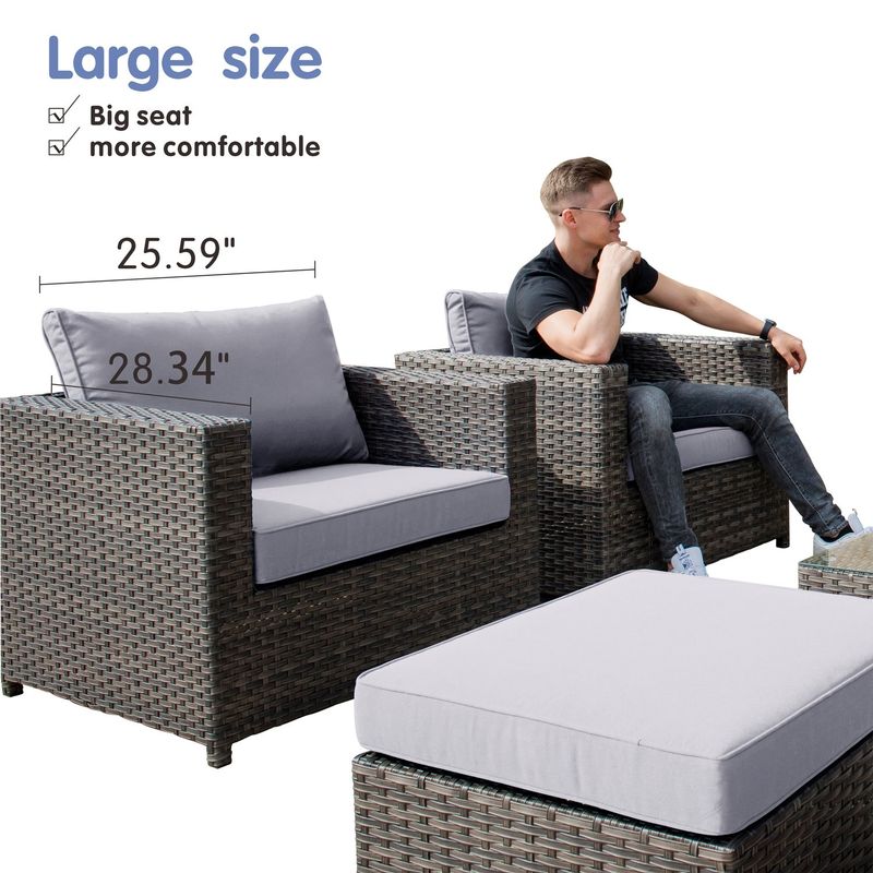 Rent to own OVIOS Patio Furniture Deep Seat Wicker 12piece Set with