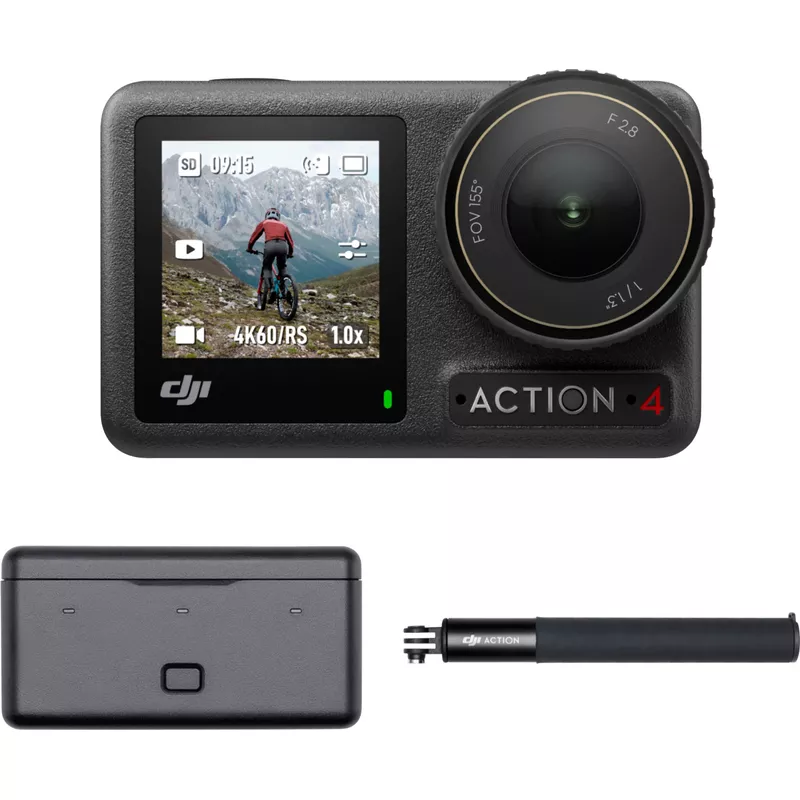 DJI - Osmo Action 4 4K Action Camera Adventure Bundle - Gray