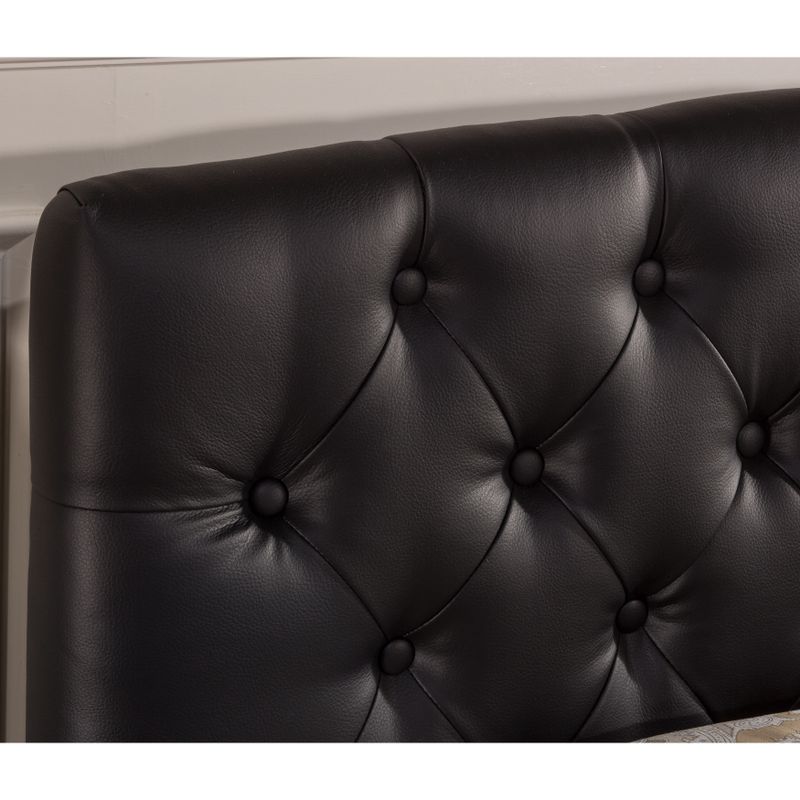 Hillsdale Hawthorne Tufted Black Faux Leather Upholstered Bed - Queen