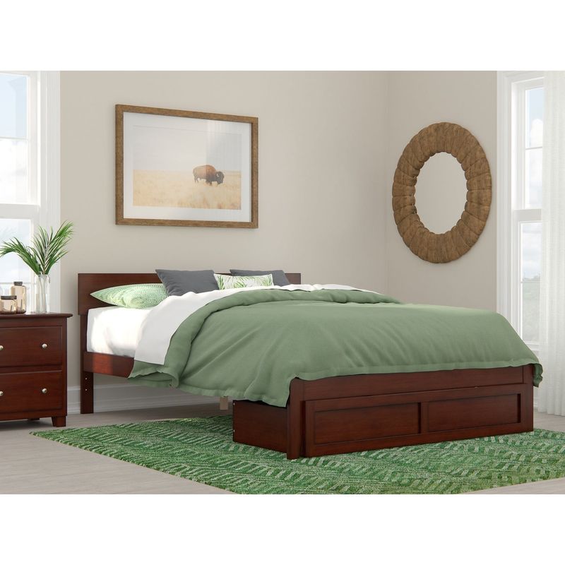 Boston Bed with foot drawer - Walnut - Queen