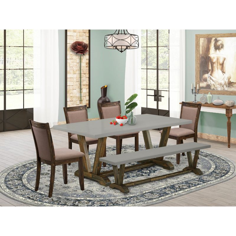 Rent to own Dining Set A Dining Table with Trestle Base and Wood