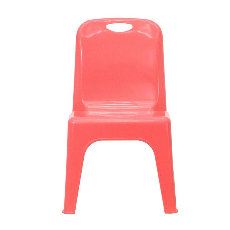 4 Pack Plastic Stack School Chair with Carrying Handle and 11" Seat Height - Red