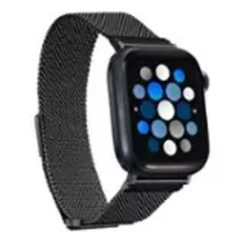 Insignia™ - Stainless Steel Mesh Band for Apple Watch 38mm, 40mm and 41mm (All Series) - Midnight Aluminum