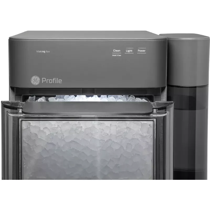 GE Profile - Opal 2.0 38-lb. Portable Ice maker with Nugget Ice Production, Side Tank and Built-in WiFi - Stainless Steel